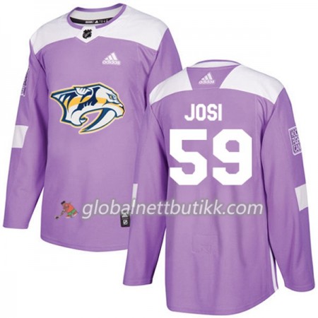 Nashville Predators Hockeydrakt Roman Josi 59 2017-2018 Purple Fights Cancer Practice Adidas Authentic - Herre